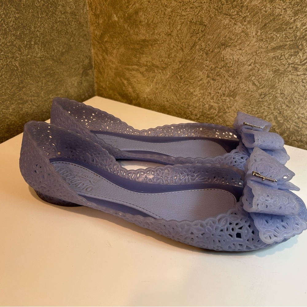 Salvatore Ferragamo Lavender Flats with Bow